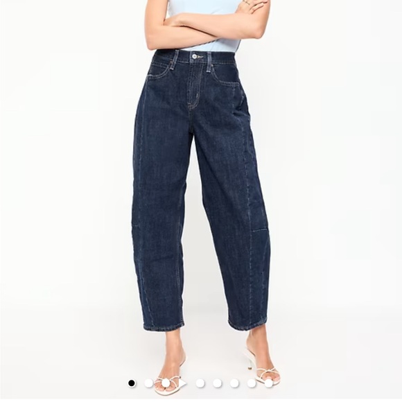 Old Navy Denim - Old Navy Dark Blue Barrel Jeans